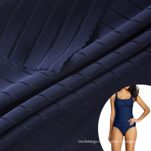 breathable tricot knit polyester spandex wide stripe swimwear fabric wholesale